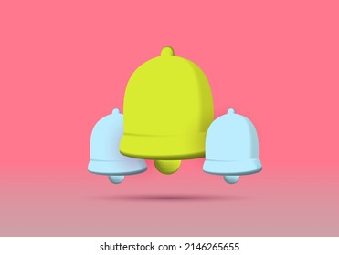 3d set colorful bells vector illustrations