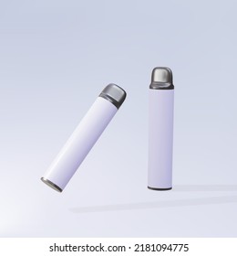 3d set Disposable electronic cigarette. The concept of modern smoking, vaping and nicotine. Vector illustration.