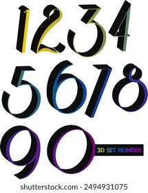 3d set number, Vector set of numbers