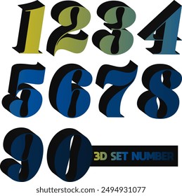 3d set number, Vector set of numbers