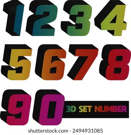 3d set number, Vector set of numbers