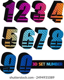 3d set number, Vector set of numbers