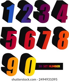3d set number, Vector set of numbers