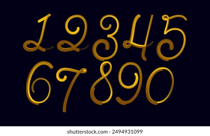 3d set number, Vector set of numbers