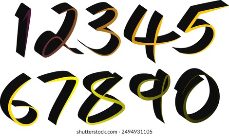 3d set number, Vector set of numbers