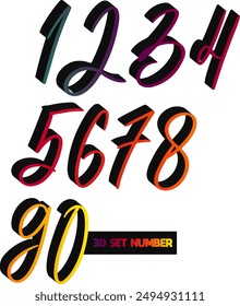 3d set number, Vector set of numbers