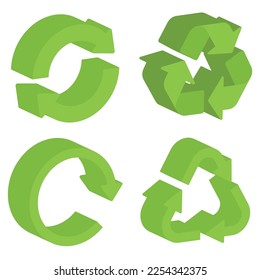Juego 3D De Señales De Reciclaje Vectorart