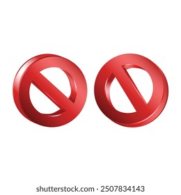 3d set of red prohibited sign not allowed forbidden icon warning or stop symbol safety danger vector cllipart png
