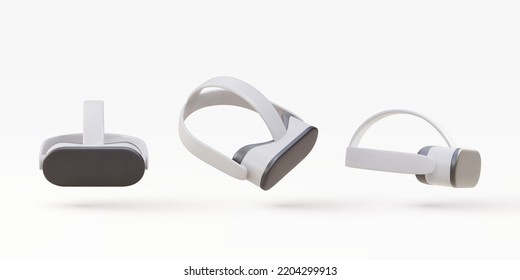 3d set VR glasses  virtual reality. Virtual reality helmet. Vector illustration.