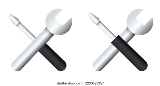 3d settings icon. Vector clipart isolated on white background.