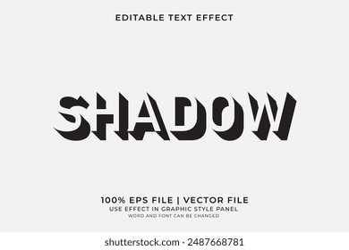 3D shadow text effect editable vector