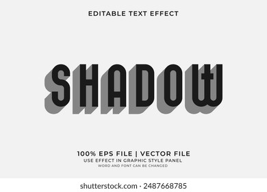 Efecto de texto sombra 3D Vector editable