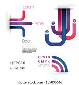 3d shadowed paper background with cmyk color concept retro lines in an abstract geometric eps10 vector composition for universal use