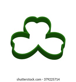 3d shamrock vector icon. Clover leaves. Isolated on white.