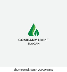 3D shape abstract leaf logo design