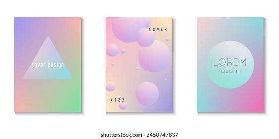 Forma 3d. Cartel vibrante de astronauta. Ilustración futurista de neón. Conjunto holográfico violeta. Diseño minimalista. Afiche del holograma. Póster de degradado. Forma 3d azul