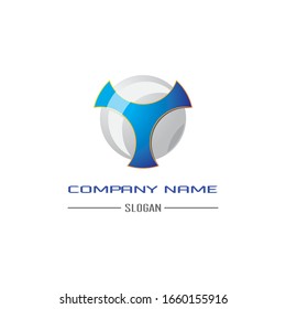 3D Shape Ball and Y Letter Logo Concept