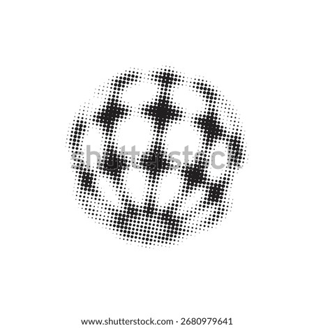 3d shape black stars dot halftone element vector