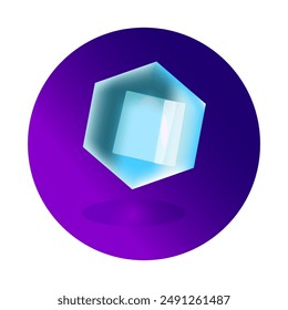 3d shape, confetti, space, ribbon, blue, 