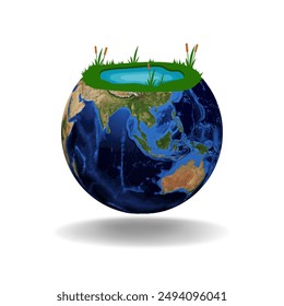 3d shape earth vector illustration. Eco friendly earth