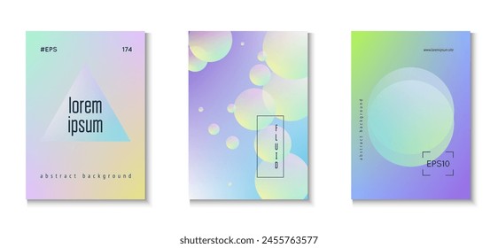 3d Shape. Elegant Banner. Gradient Poster. Aesthetic Vibrant Poster. Minimal Design. Blue Triangle Set. Multyplying Circle Template. Pink 3d Shape