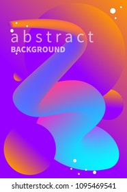 3D shape, fluid design, electronic music poster, abstract flyer, banner for nightclub, bright background. Vector illustration