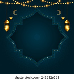 3d shape islamic ramadan kareem elegant background banner.
Translation. "Muslim fasting month and celebration day after fasting."