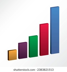 3d shape line graph infographic design vector illustration.