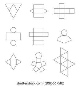 hoja de cálculo de redes de forma 3d en matemáticas