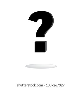 3d shape Question mark on white background.