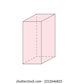 3d shape of rectangular prism in mathematics. vector illustration isolated on white background.