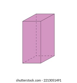 3d shape of rectangular prism in mathematics. vector illustration isolated on white background.