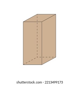 3d shape of rectangular prism in mathematics. vector illustration isolated on white background.