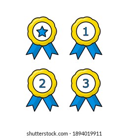 3D shaped award ribbon vector. with beautiful color combinations.