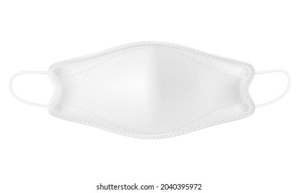 3D shaped medical face mask in front view. isolated on a white background. Realistic EPS file.