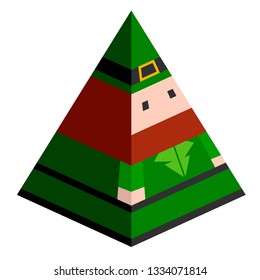 3d shaped patrick day elf. Vector illustration design
