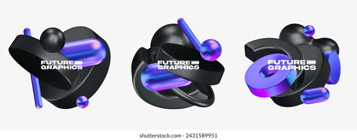 3d shapes composition for text blocks. Eps10 vector.