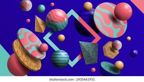 diseño de vector realista de fondo flotante de formas 3d en eps 10
