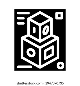 3d formt Glyphsymbol-Vektorgrafik. 3D-Formen-Zeichen. isoliertes Kontursymbol