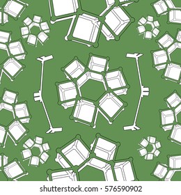 3d shapes. Isometric abstract snowflakes or flowers.