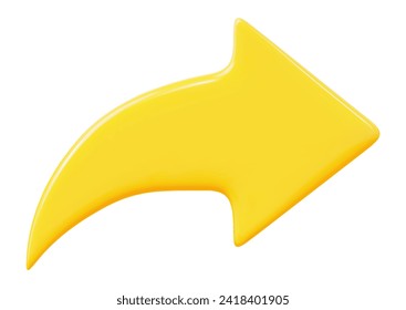 3d share button or icon yellow color and cartoon style. Stock vector illustration on isolated background.