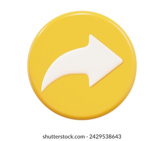 3d share button or icon yellow color and cartoon style. Stock vector illustration on isolated background.	
