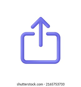 Icono de Compartir 3D aislado en fondo blanco. 3D Enlace externo o símbolo de hipervínculo. icono Web. Para el diseño de sitios web, aplicación, UI. Se puede usar para muchos fines. Vector moderno y de moda en estilo 3d.
