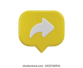 3d share icon with speech bubble icon concept of social media share icon vector illustration