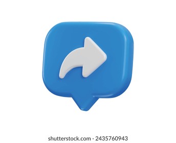 3d share icon with speech bubble icon concept of social media share icon vector illustration