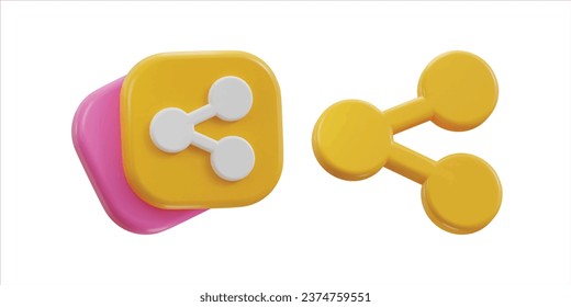 3d share icon vector illustration set
