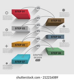 3d shelf data / step by step vector infographics
