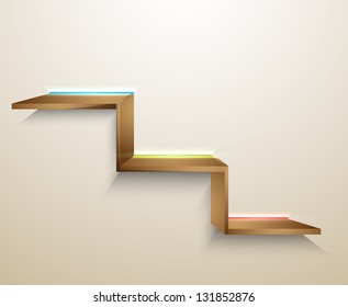3d shelf-figures against the background