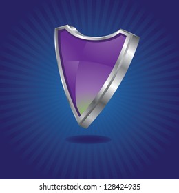 3D Shield with burst. EPS 8 vector, grouped for easy editing. No open shapes or paths.