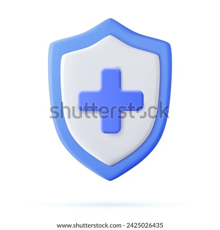 3d Shield icon. Health care concept. Health insurance concept. immune system shield concept on the white background. Icon of virus protection. Vector illustration